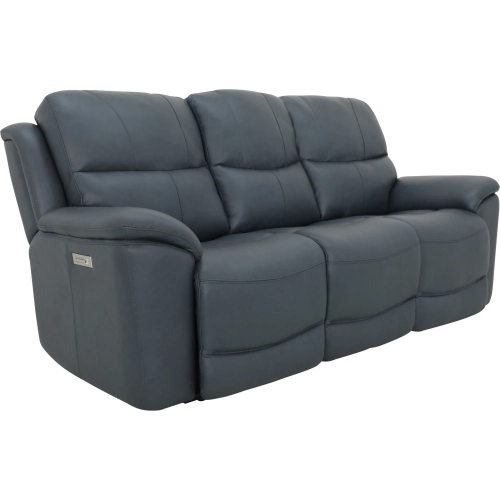 Kaden Power Reclining Sofa with Power Headrests & Lumbar in Santa Fe Ocean Blue Top-Grain Leather